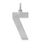 Sterling Silver Large Satin Number 7 Charm Pendant Jewerly 25mm x 11mm